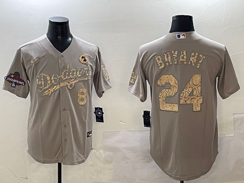 Men Los Angeles Dodgers #24 Bryant Grey Fashion Game 2025 Nike MLB Jersey style 3061->los angeles dodgers->MLB Jersey